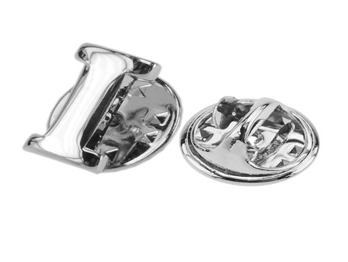 TP60-12R Silver Butterfly Back Alphabet Lapel Pin TP60-12R Silver Butterfly Back Alphabet Lapel Pin
