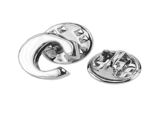 TP60-12R Silver Butterfly Back Alphabet Lapel Pin TP60-12R Silver Butterfly Back Alphabet Lapel Pin