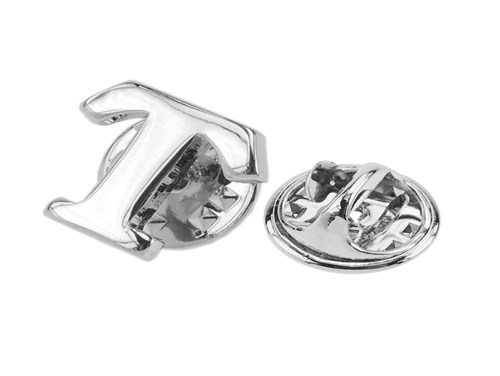 TP60-12R Silver Butterfly Back Alphabet Lapel Pin TP60-12R Silver Butterfly Back Alphabet Lapel Pin