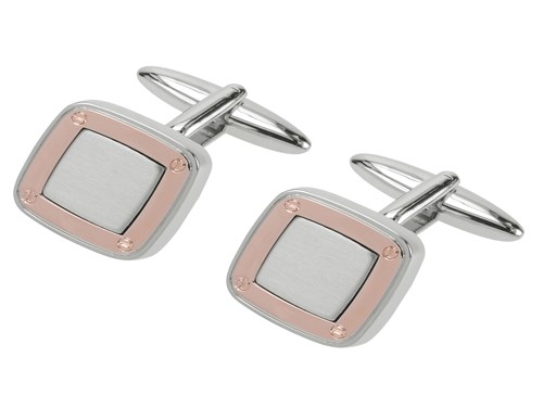 623-15RY1 Two Tone Square Frame Cufflinks
