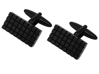 Rectangle Black Grid Cufflinks