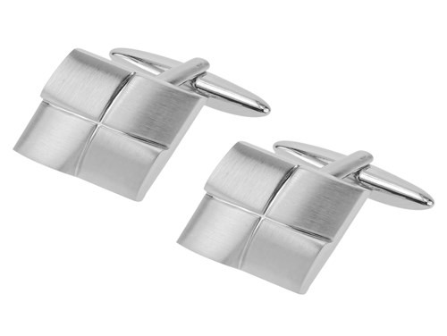 162-2R1 Silver Four-Square Cufflinks
