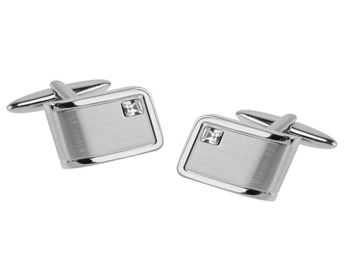 606-7R2 Silver Mens Crystal Cufflinks 606-7R2 Silver Mens Crystal Cufflinks