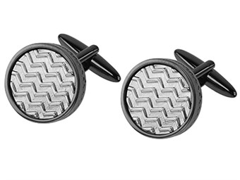 Round Two Tone Ripple Cufflinks