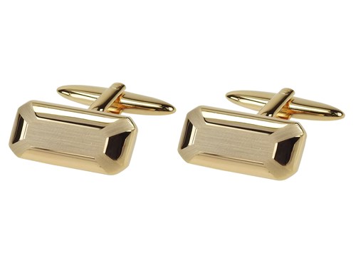 Shiny Brush Brass Cufflinks For Men