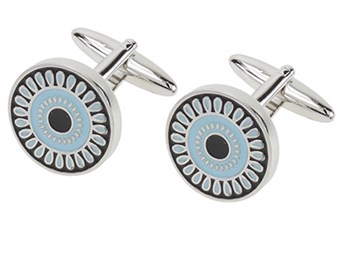 Round Colored Enamel Cufflinks