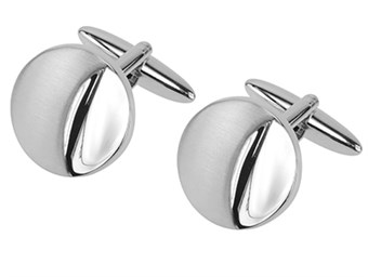 Shiny Brush Rhodium Cufflinks