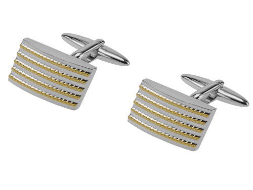 1454-6RG Silver Gold Tone Cufflinks