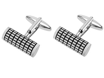 Black Enamel Cylinder Cufflinks