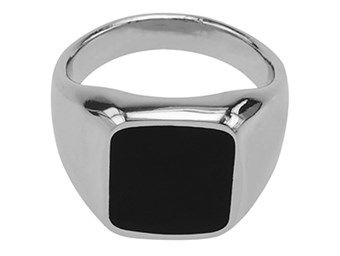 Mens Rhodium Plated Retro Ring