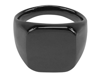 R00003GM Square Design Gunmetal Plated Ring