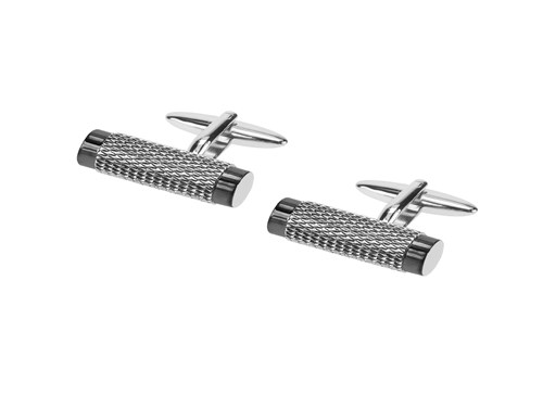 1874-1RGM Two Tone Cylindrical Cufflinks