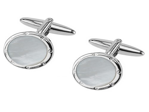 64-27R #702 Classic Silver Round Cufflinks