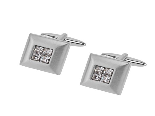 657-2R1 Gentleman Square Crystal Cufflinks