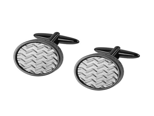 661-24GMR Round Two Tone Ripple Cufflinks 661-24GMR Round Two Tone Ripple Cufflinks