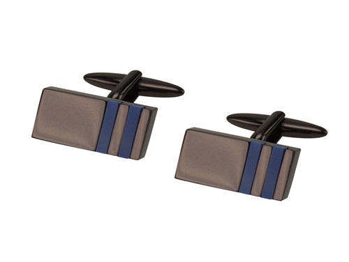 653-21E1 Matt Black Rectangle Cufflinks With Resin 653-21E1 Matt Black Rectangle Cufflinks With Resin