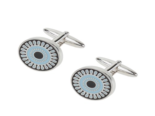 614-1R Round Colored Enamel Cufflinks 614-1R Round Colored Enamel Cufflinks