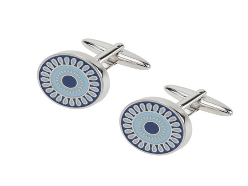 614-1R Round Colored Enamel Cufflinks 614-1R Round Colored Enamel Cufflinks