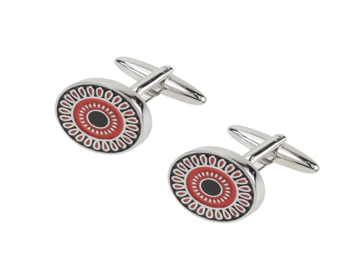 614-1R Round Colored Enamel Cufflinks 614-1R Round Colored Enamel Cufflinks