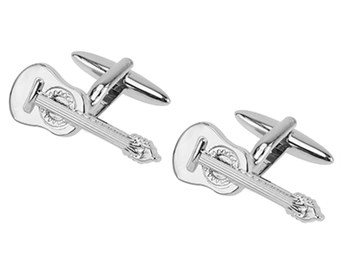 TN-1183R Silver Guitar Cufflinks