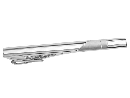 TN-2345R2 50mm Shiny and Brush Silver Tie Clip