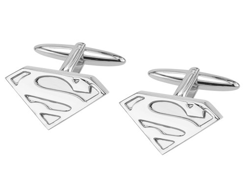 307-24R Silver Superman Logo Cuffinks