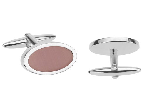 247-14R C12 Pink Catseye Oval Cufflinks