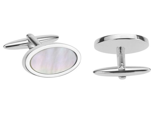 247-14R Mother of Pearl Oval Cufflinks