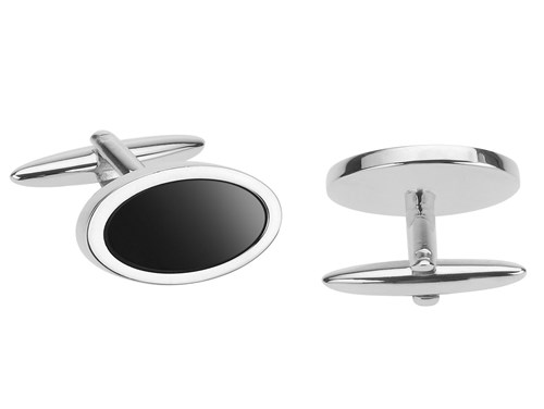 247-14R Black Onyx Oval Cufflinks