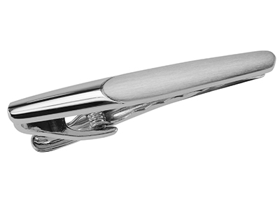 TN-3081R2 Shiny Brush Silver Tie Clip