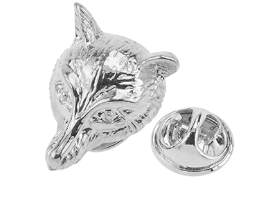 TP57-14R Silver Animal Fox Lapel Pin