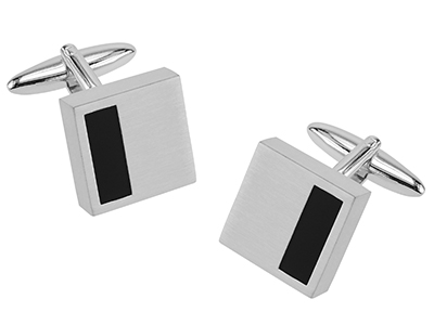 Black Enamel Square Cufflinks