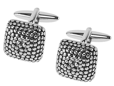 TN-255R Antique Black Polka Dots Cufflinks