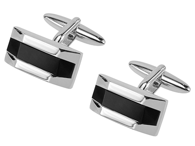 561-18R Black Onyx Semi-precious Stone Cufflinks