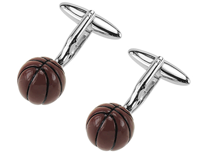 Mens Enamel Basketball Cufflinks