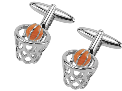 642-5R Basketball Hoop Cufflinks