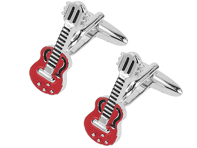 1864-9R Red Guitar Cufflinks