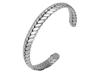 SSB0068R Stainless Steel Wheat Head Bangles