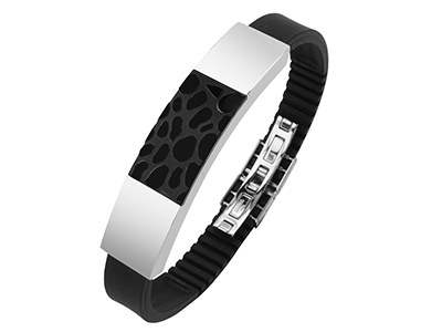 Stainless Steel Two Tone IP Black Bracelet