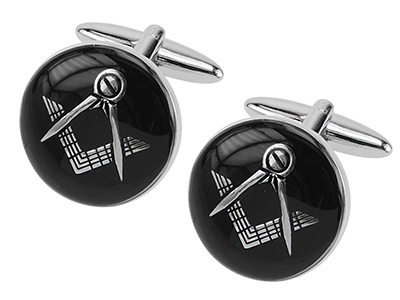 146-8R Black Masonic Cufflinks