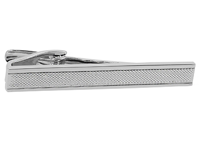 Silver Tone Textured Tie Clip