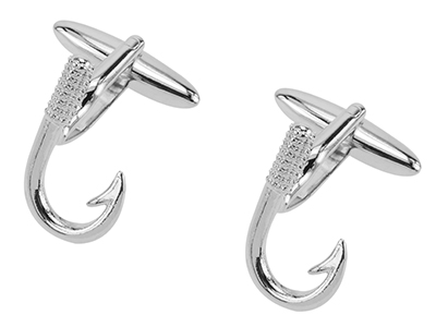 642-18R Fish Hook Cufflinks