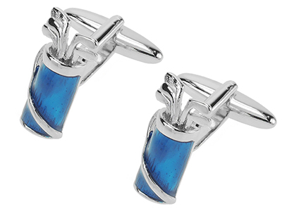 614-23R Blue Golf Bag Cufflinks