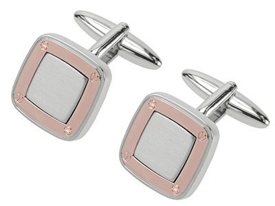 623-15RY1 Two Tone Square Frame Cufflinks