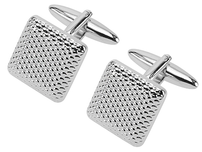 Silver Square Texture Cufflinks