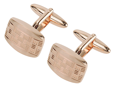 615-11R2 Rose Gold Texture Cufflinks