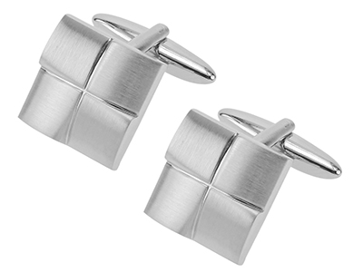 162-2R1 Silver Four-Square Cufflinks