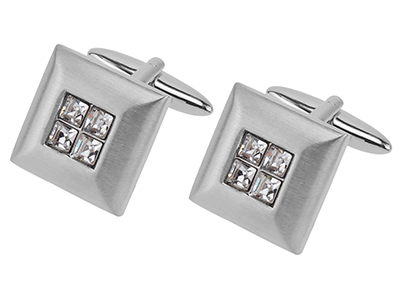 Gentleman Square Crystal Cufflinks