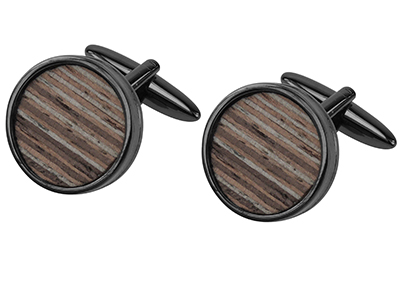 Round Wooden Cufflinks