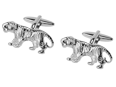 309-1R Silver Tiger Cufflinks